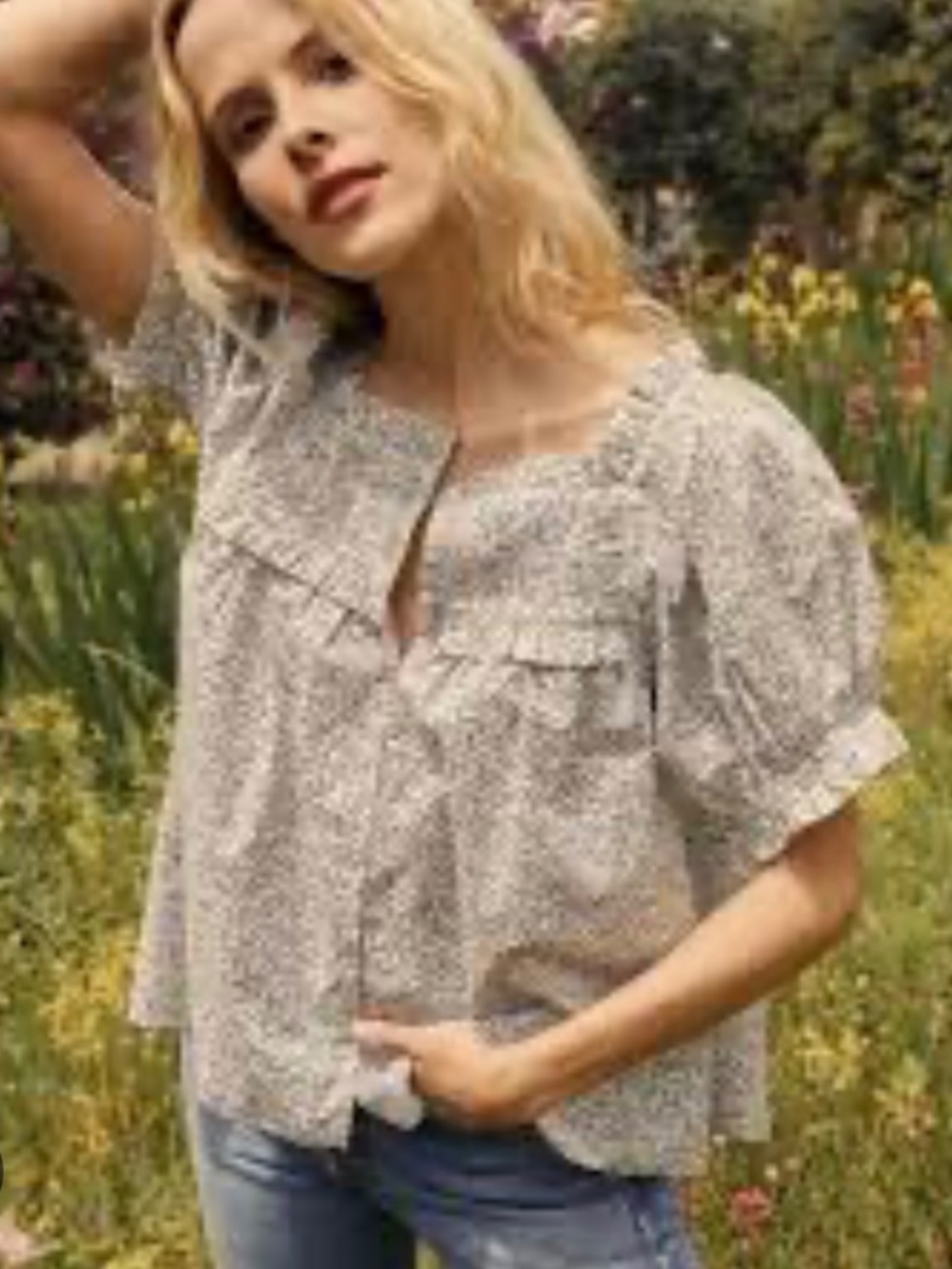 Doen Farley Top Cream Cottage Floral Small - Picture 2 of 8